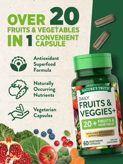 Foto 4 | Suplemento Nature's Truth Super Fruits & Veggies 60 Cápsulas - Venta Internacional.