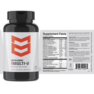 Foto 2 | Multivitamínico Mtn Ops Multi-v Para Hombres, 60 Cápsulas, Suministro Para 30 Días - Venta Internacional.