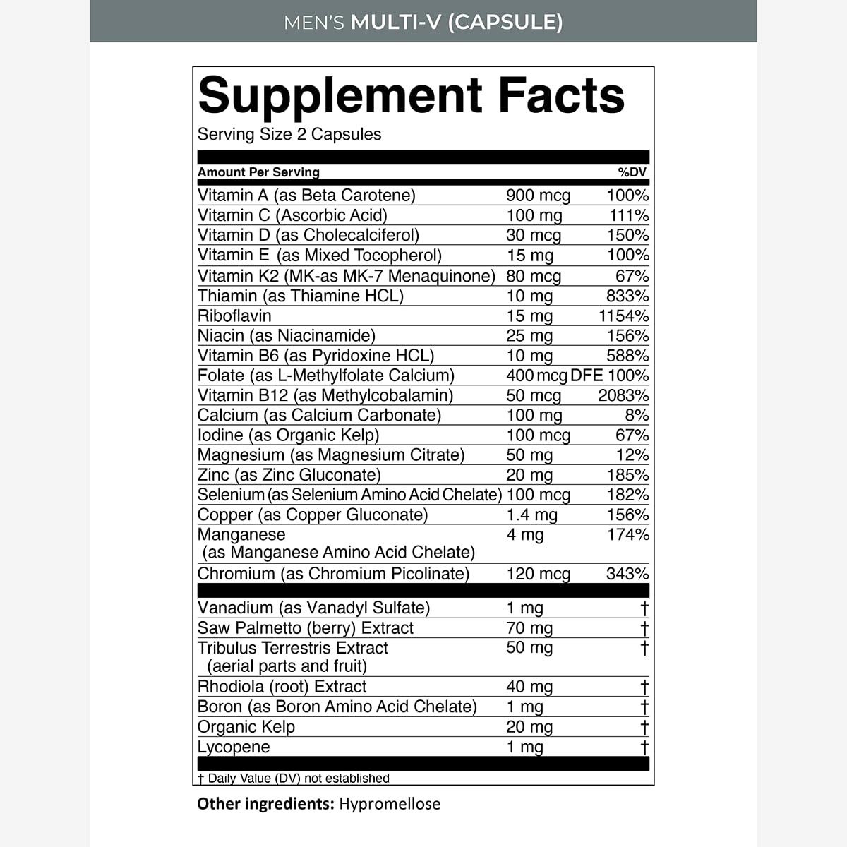 Foto 4 pulgar | Multivitamínico Mtn Ops Multi-v Para Hombres, 60 Cápsulas, Suministro Para 30 Días - Venta Internacional.