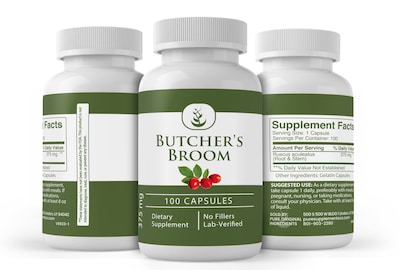 Foto 4 | Suplemento Herbal Con Ingredientes Originales Puros, Escoba De Carnicero, 100 Cápsulas - Venta Internacional.