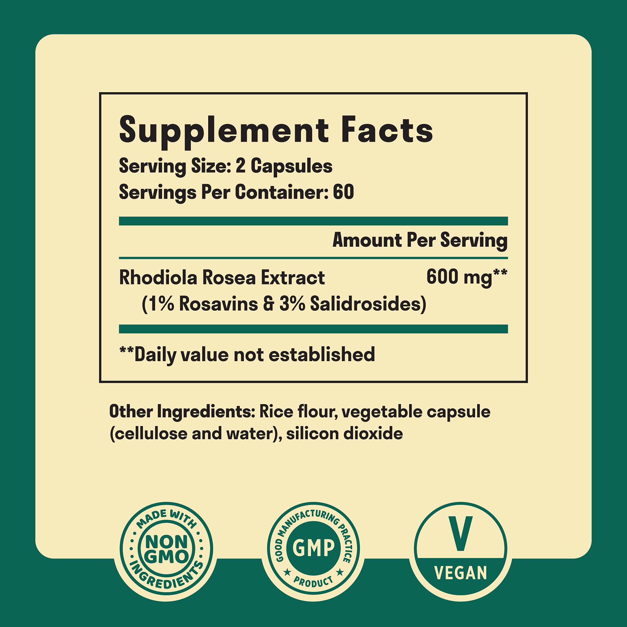 Foto 3 pulgar | Suplemento Nuven Naturals Rhodiola Rosea 600 Mg 120 Cápsulas - Venta Internacional.