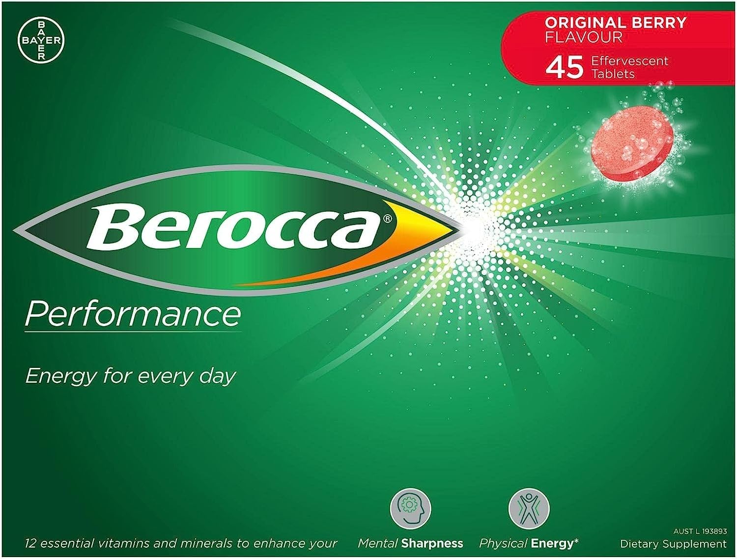 Foto 2 pulgar | Suplemento Berocca Performance Original 45 Tabletas Efervescentes - Venta Internacional.