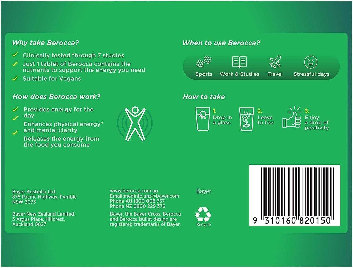Foto 3 pulgar | Suplemento Berocca Performance Original 45 Tabletas Efervescentes - Venta Internacional.