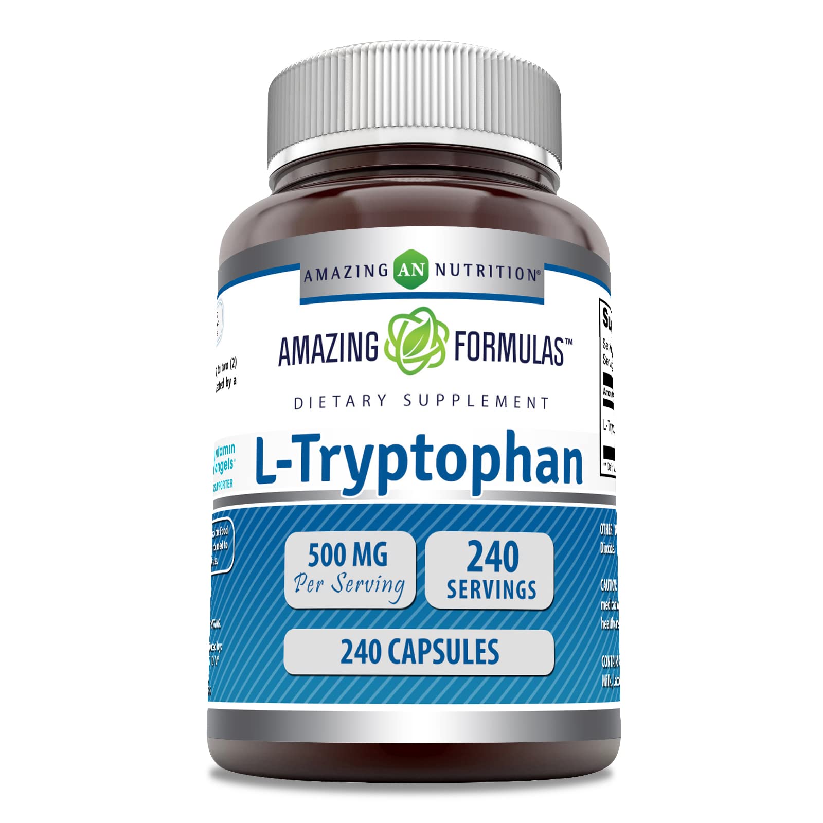 Suplemento Amazing Formulas L-triptófano 500 Mg 240 Cápsulas - Venta Internacional.