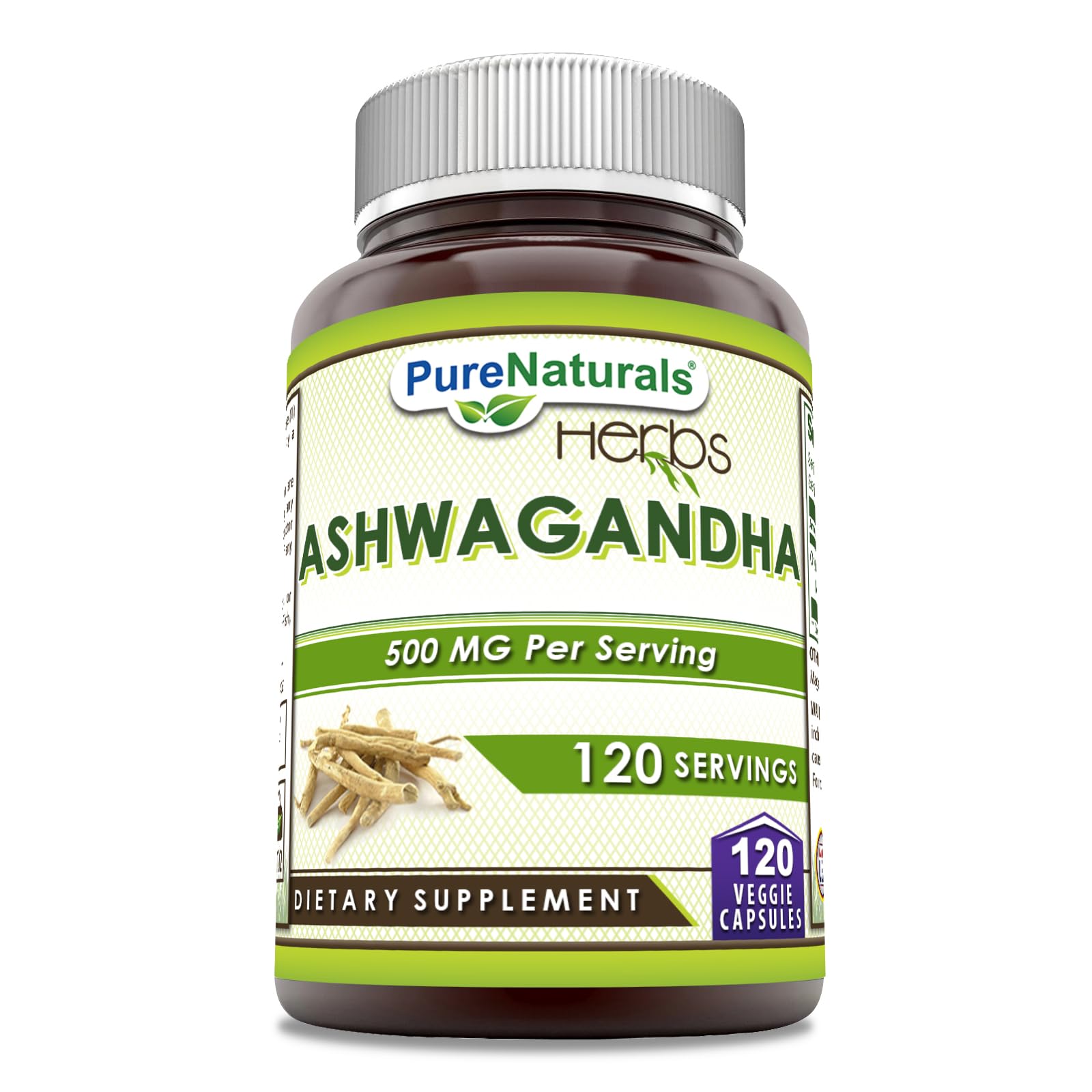 Foto 2 pulgar | Suplemento Pure Naturals Ashwagandha 500 Mg 120 Cápsulas - Venta Internacional.
