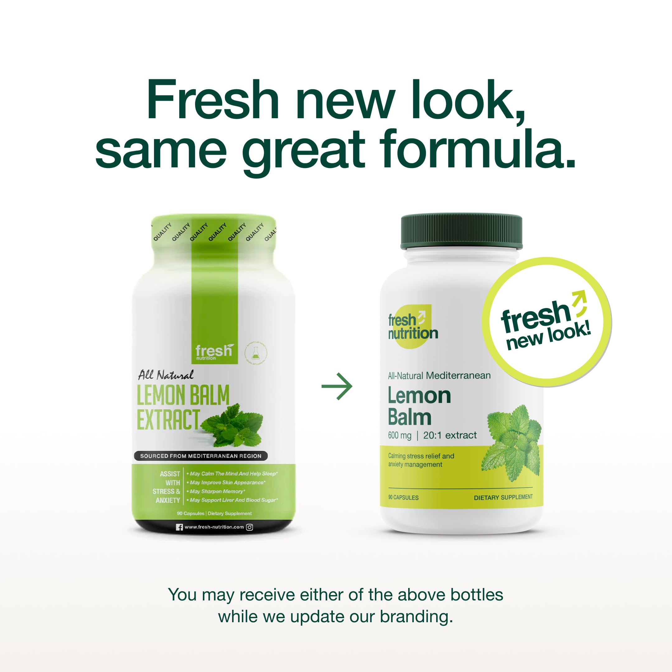 Foto 3 pulgar | Extracto De Bálsamo De Limón Supplement Fresh Nutrition 600 Mg 90 Cápsulas - Venta Internacional.