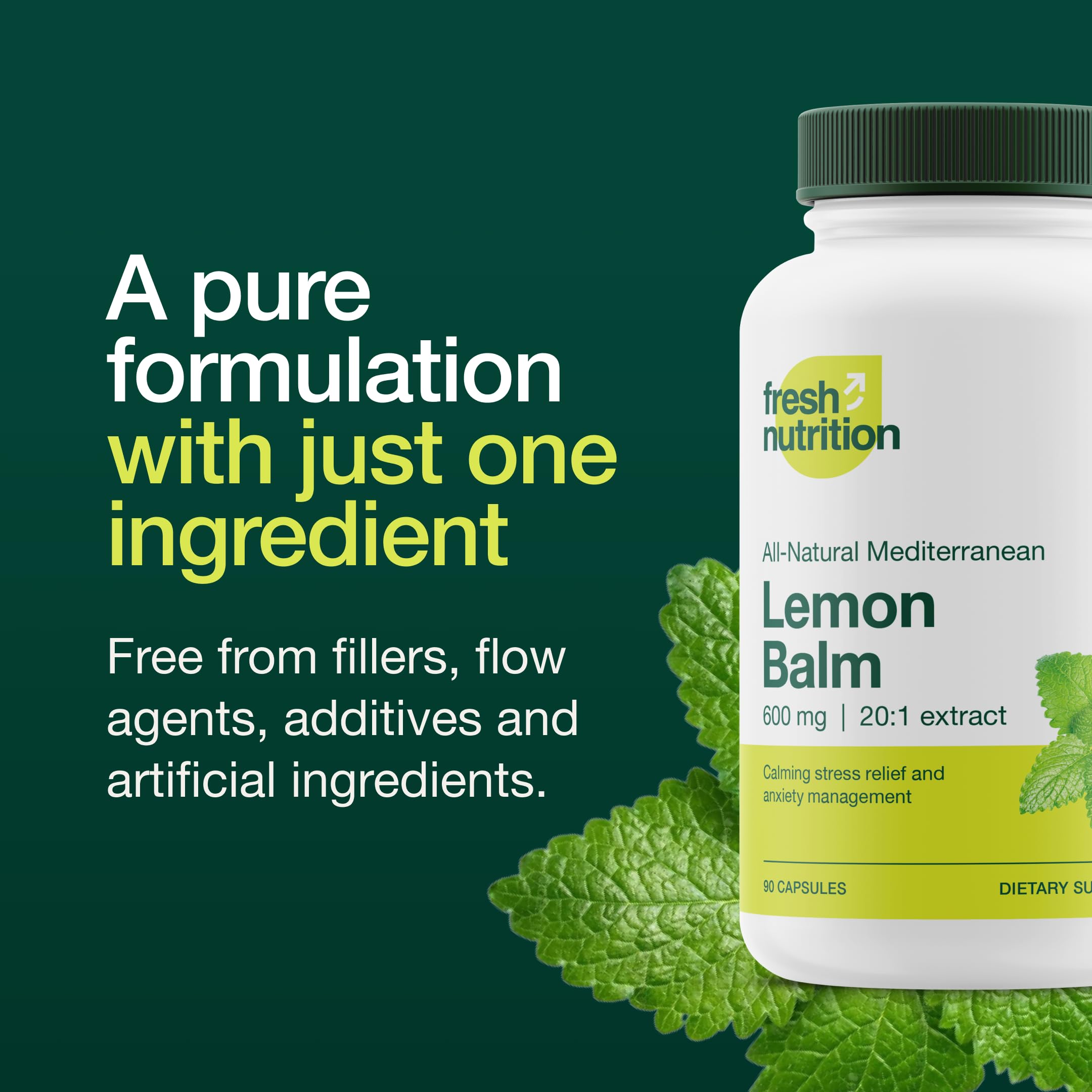 Foto 4 pulgar | Extracto De Bálsamo De Limón Supplement Fresh Nutrition 600 Mg 90 Cápsulas - Venta Internacional.