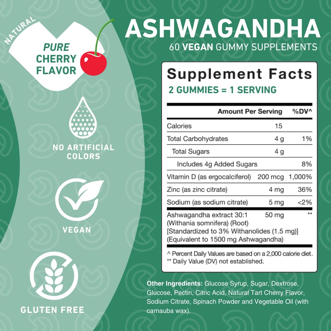 Foto 3 pulgar | Complemente Las Gomitas De Ashwagandha Purefinity Con Vitamina D Y Zinc - Venta Internacional.