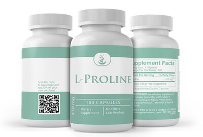 Foto 4 | Suplemento De L-prolina Con Ingredientes Orgánicos Puros, 100 Cápsulas - Venta Internacional.