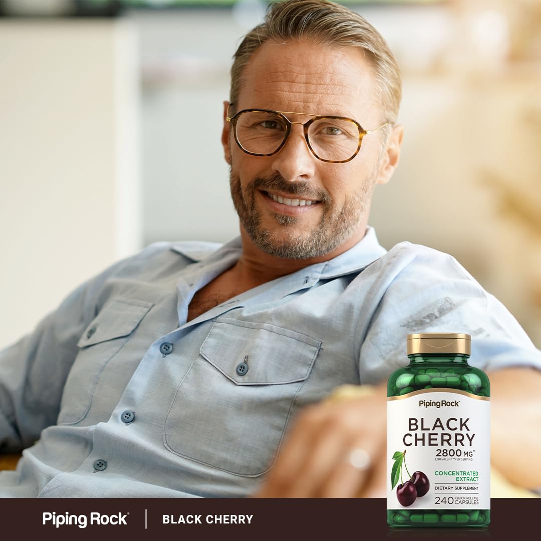 Foto 7 pulgar | Suplemento Piping Rock, Cápsulas De Cereza Negra, 2800 Mg, 240 Unidades - Venta Internacional.