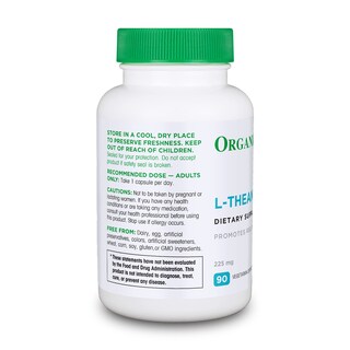 Foto 2 | Supplement Organika, L-teanina, Ayuda A La Relajación, 90 Cápsulas - Venta Internacional.