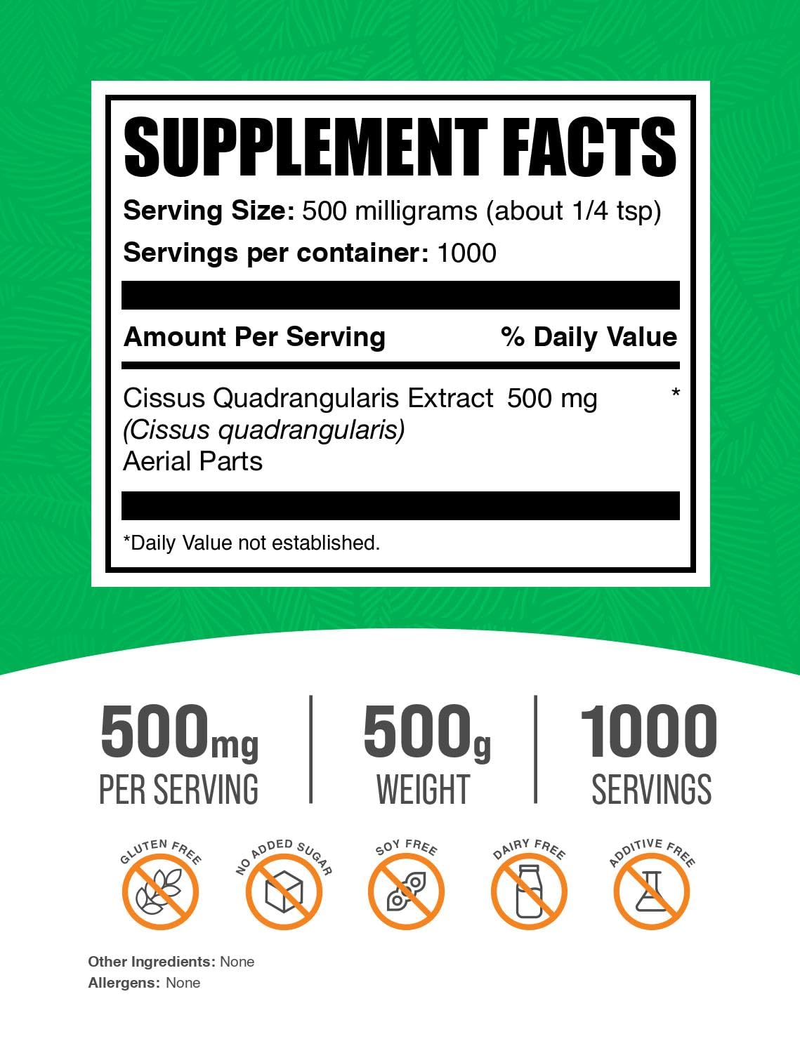 Foto 3 pulgar | Suplemento Bulksupplements.com Extracto De Cissus Quadrangularis - Venta Internacional.