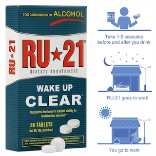 Foto 5 | Paquete De 20 Píldoras De Suplemento Dietético Ru-21 Para Consumidores De Alcohol - Venta Internacional.