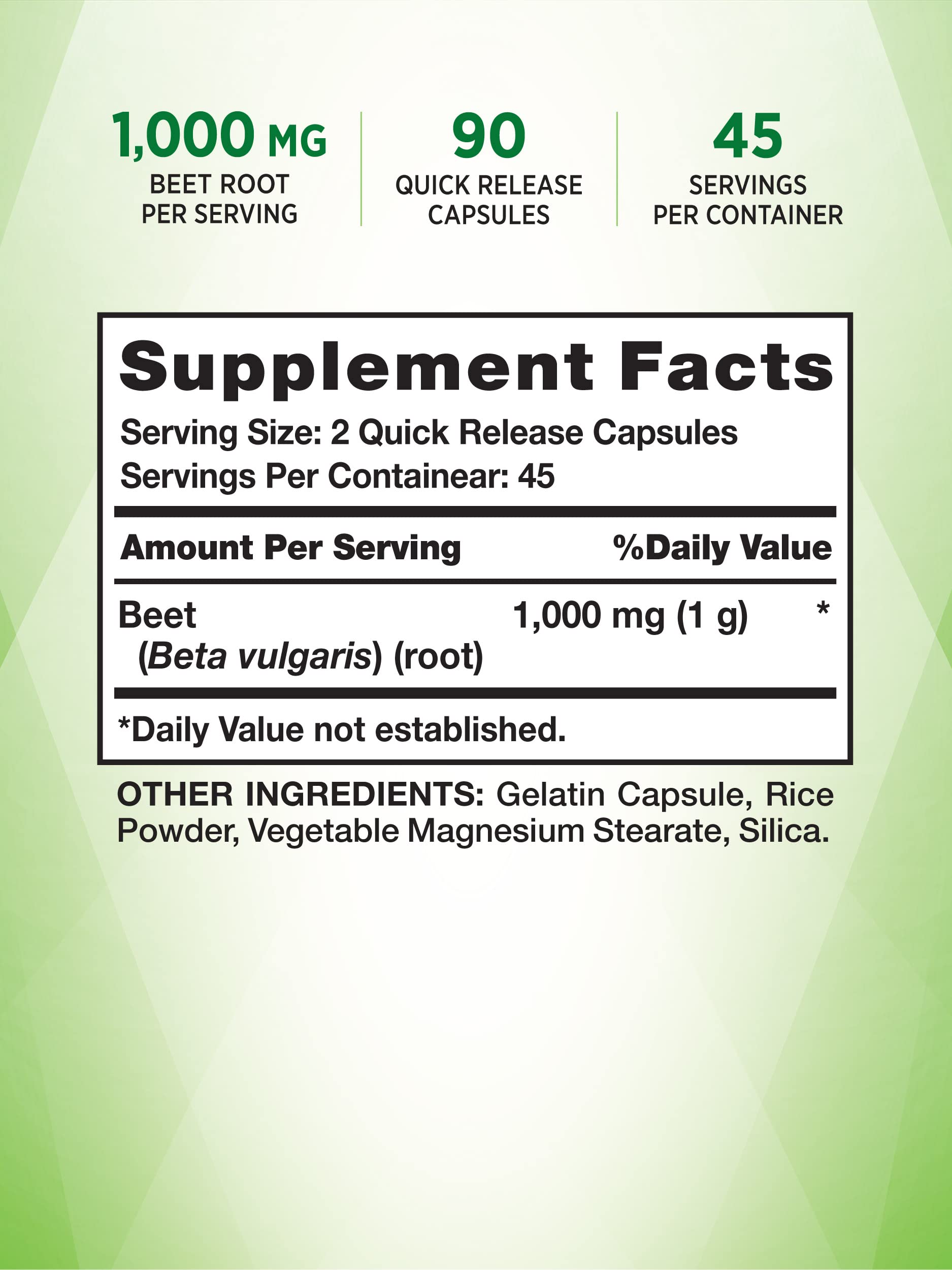 Foto 3 pulgar | Suplemento Nature's Truth, Cápsulas De Raíz De Remolacha, 1000 Mg, 90 Píldoras - Venta Internacional.