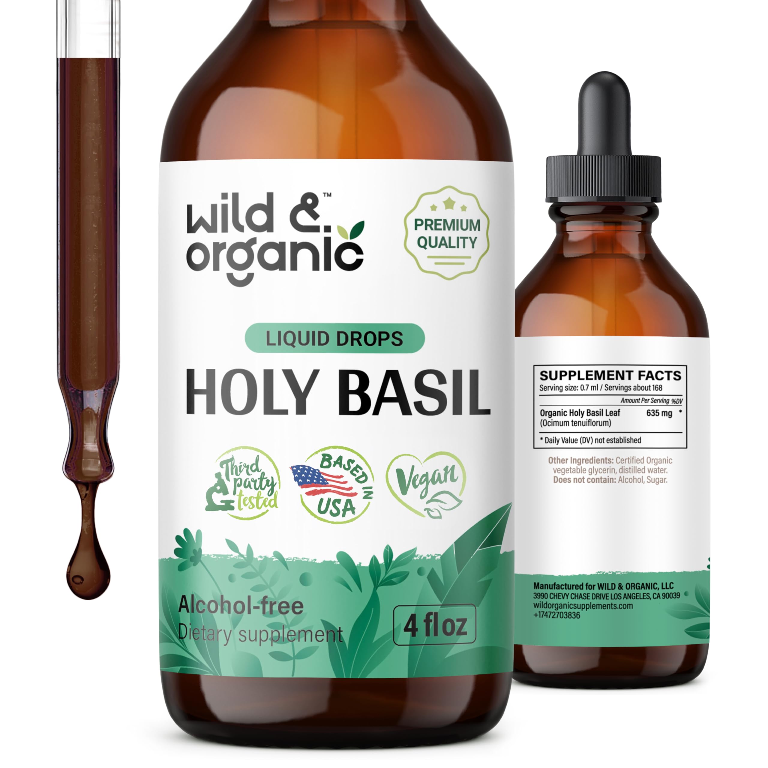 Foto 1 | Tintura De Albahaca Sagrada Silvestre Y Orgánica 118 Ml Con Extracto De Hoja De Albahaca - Venta Internacional.