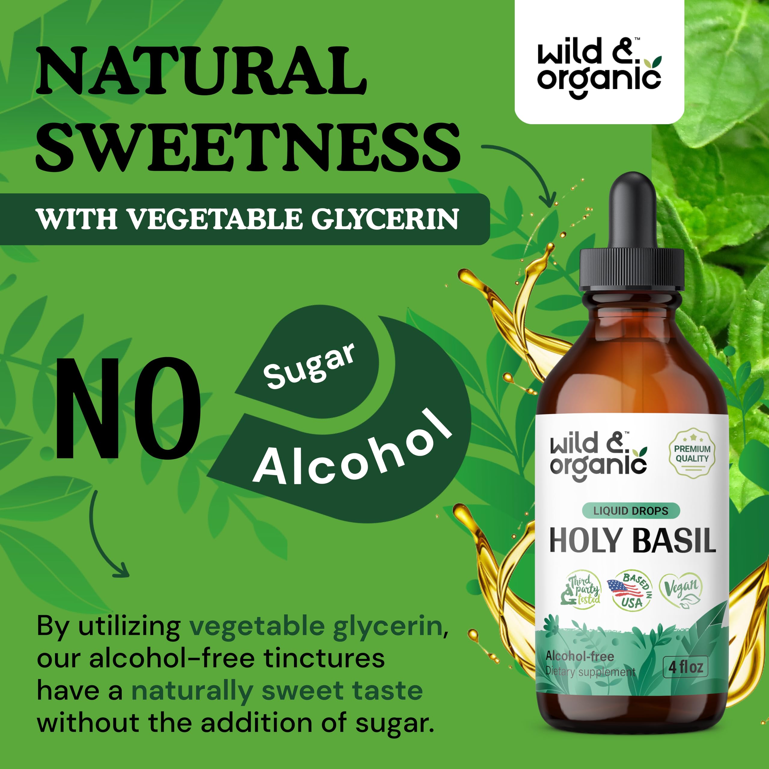 Foto 6 | Tintura De Albahaca Sagrada Silvestre Y Orgánica 118 Ml Con Extracto De Hoja De Albahaca - Venta Internacional.