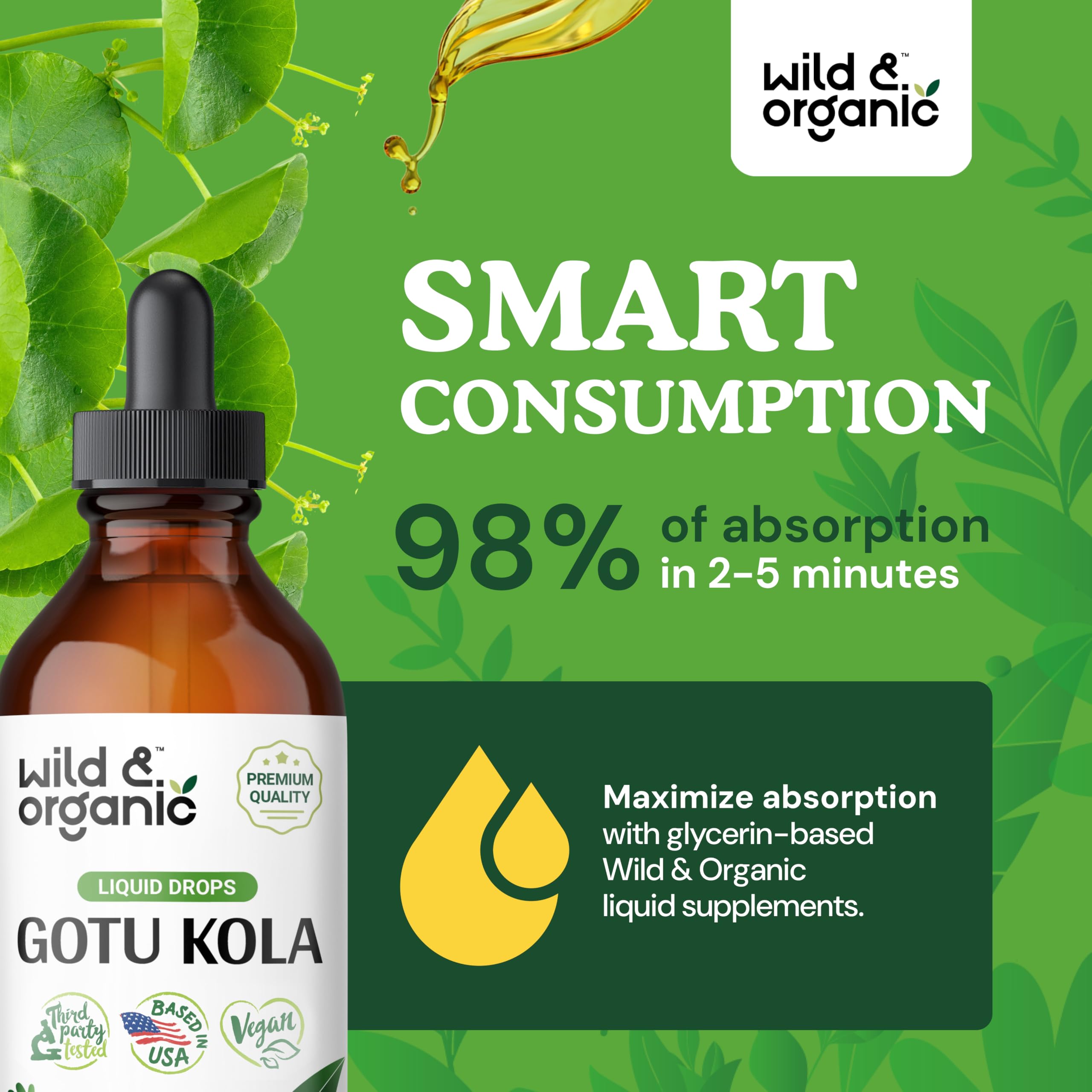 Foto 4 | Suplemento De Extracto De Centella Asiática Silvestre Y Orgánico De 120 Ml Para El Cerebro - Venta Internacional.