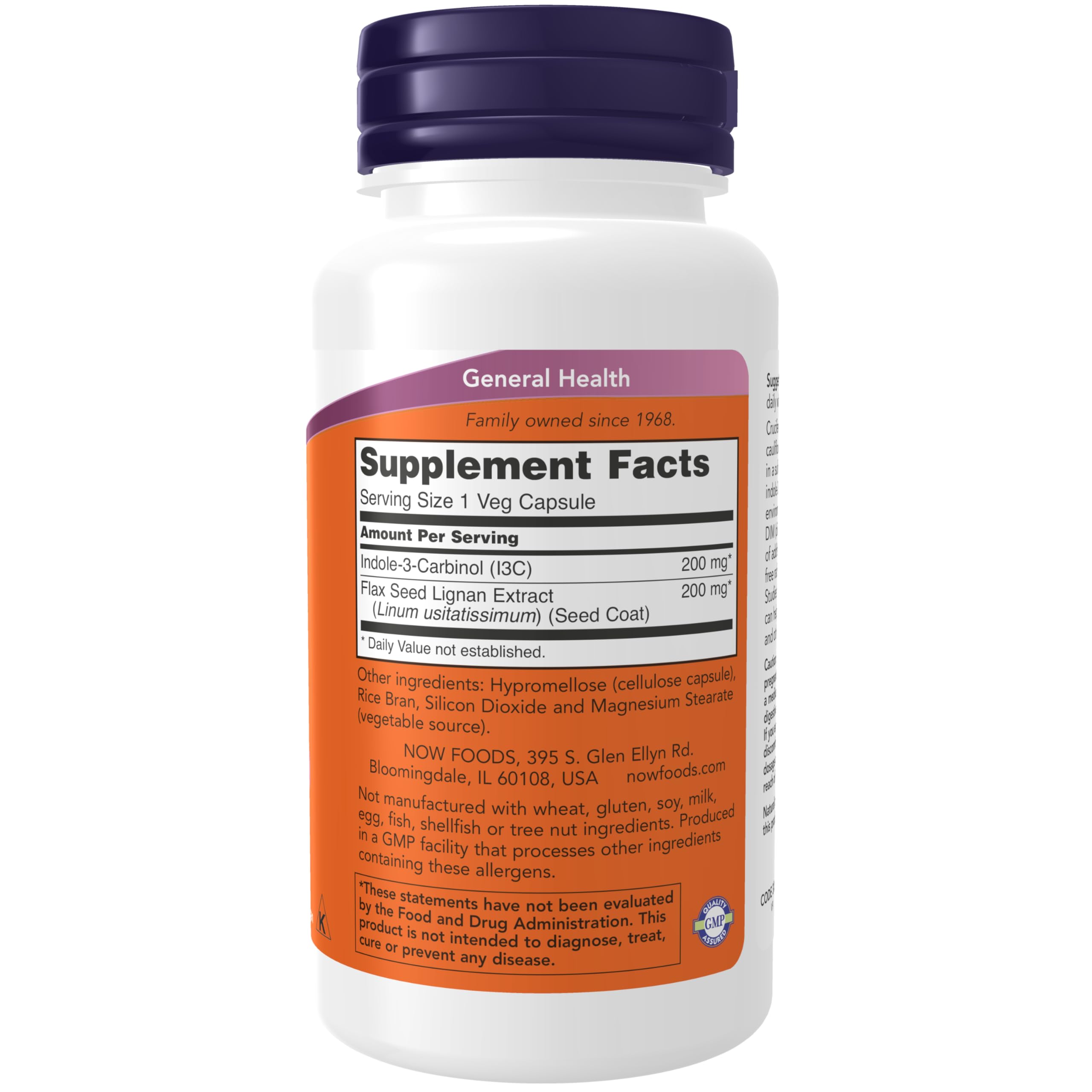 Foto 3 pulgar | Suplemento De 200 Mg De Indol-3-carbinol De Now Foods Con Lignano De Lino - Venta Internacional.