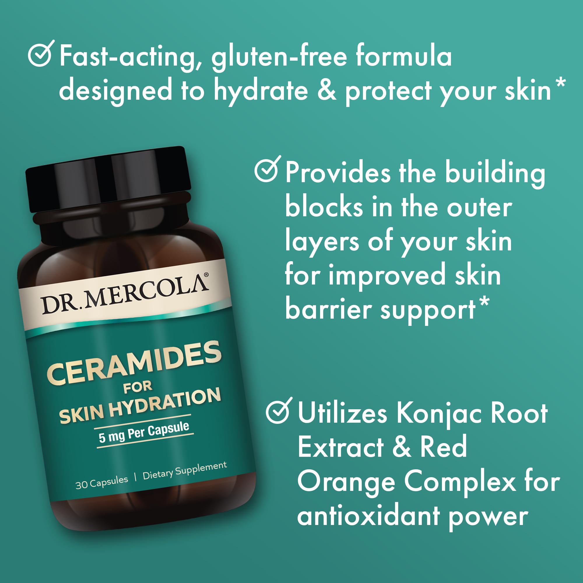 Foto 3 | Suplemento Dr. Mercola Ceramides Para La Hidratación De La Piel 30 Cápsulas - Venta Internacional.