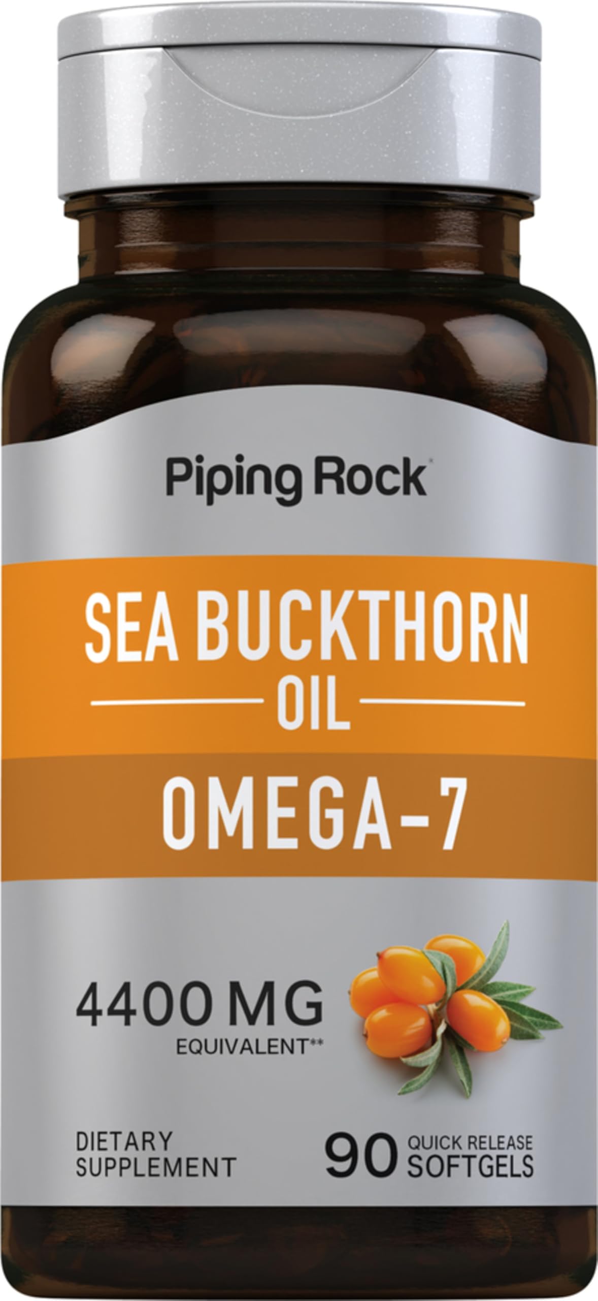 Suplemento De Aceite De Espino Amarillo Piping Rock, 4400 Mg, 90 Cápsulas Blandas - Venta Internacional.