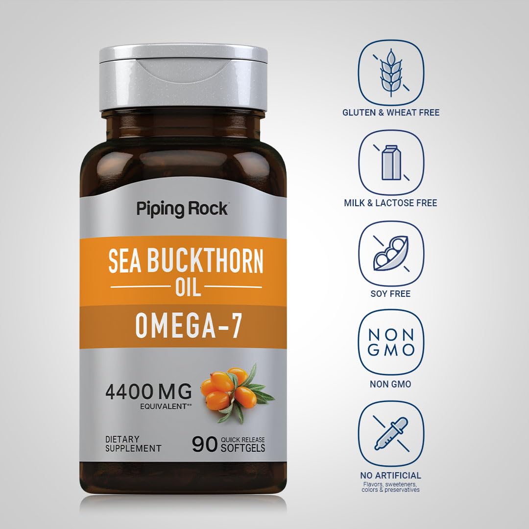 Foto 4 pulgar | Suplemento De Aceite De Espino Amarillo Piping Rock, 4400 Mg, 90 Cápsulas Blandas - Venta Internacional.