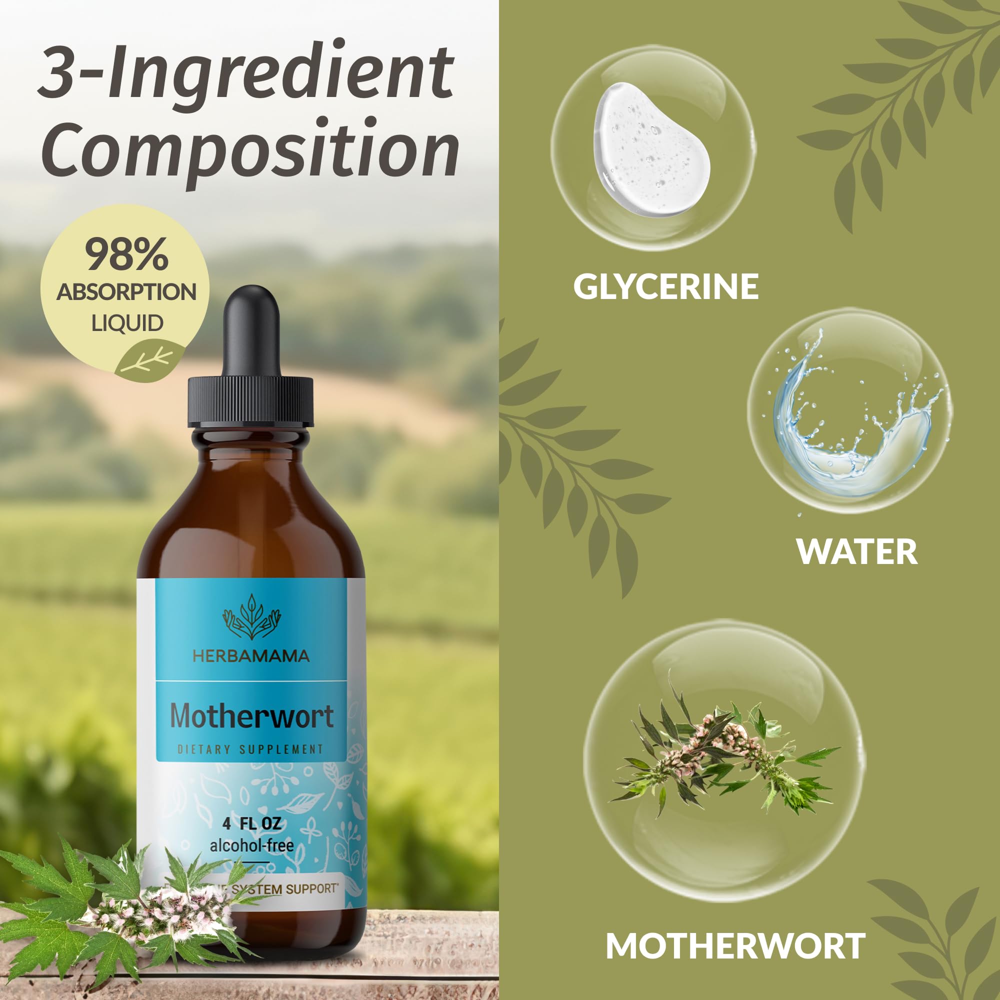 Foto 4 | Suplemento Herbamama: Tintura De Agripalma, 56 Ml, Vegano - Venta Internacional.
