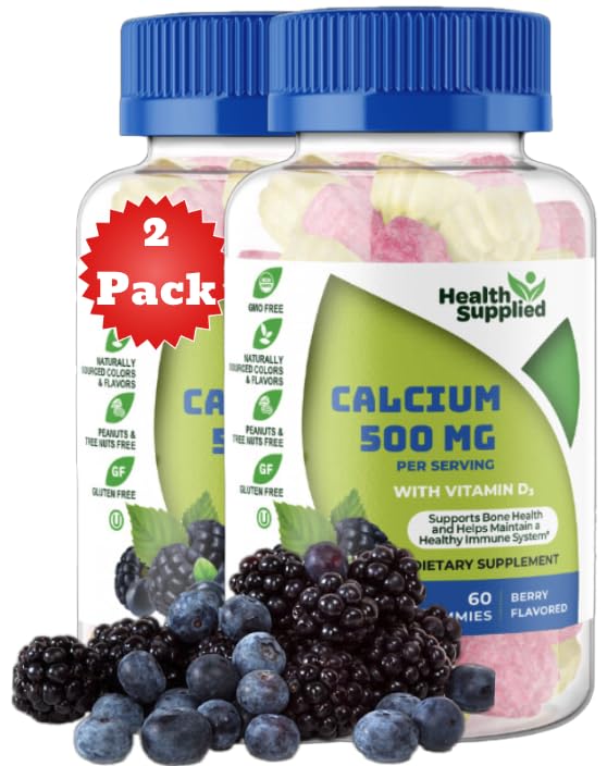 Foto 2 pulgar | Calcium Gummies Health Supplied, 500 Mg, 120 Unidades (paquete De 2) - Venta Internacional.