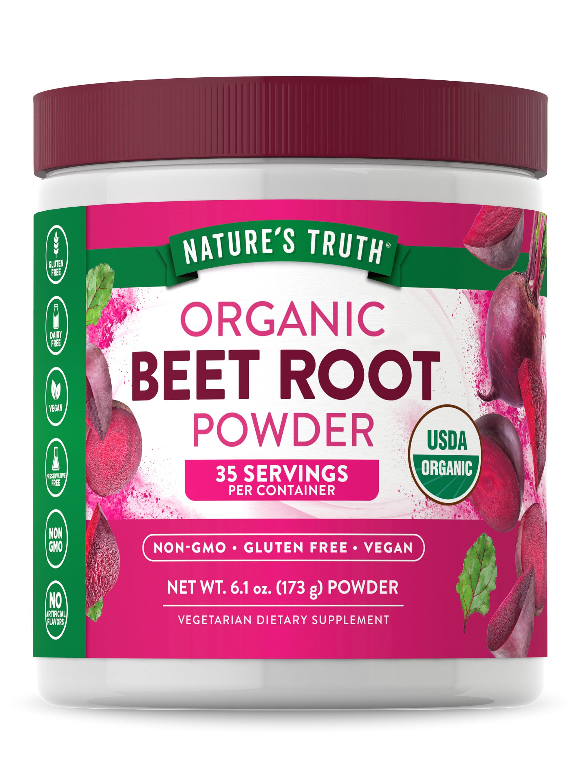 Suplemento En Polvo Orgánico De Raíz De Remolacha Nature's Truth, 180 Ml - Venta Internacional.