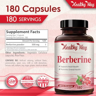 Foto 6 | Suplemento Healthyway Berberine 500 Mg 180 Cápsulas - Venta Internacional.