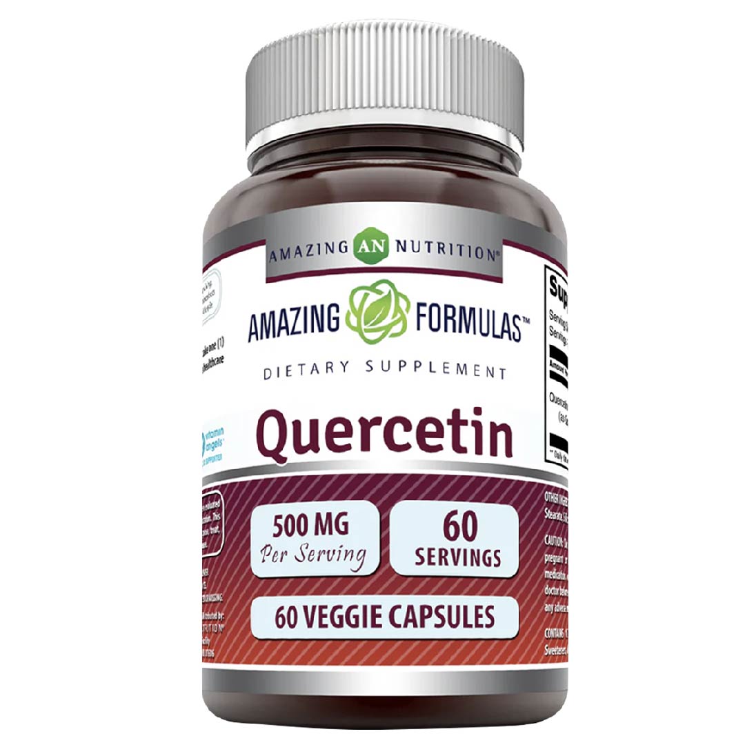 Amazing Formulas Quercetin 500 Mg Quercetina Antioxidante Y Antiinflamatorio 60 Cápsulas