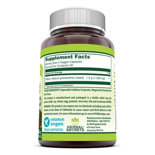 Foto 3 | Suplemento De Extracto De Semilla De Apio Herbal Secrets 1500 Mg 120 Cápsulas - Venta Internacional.