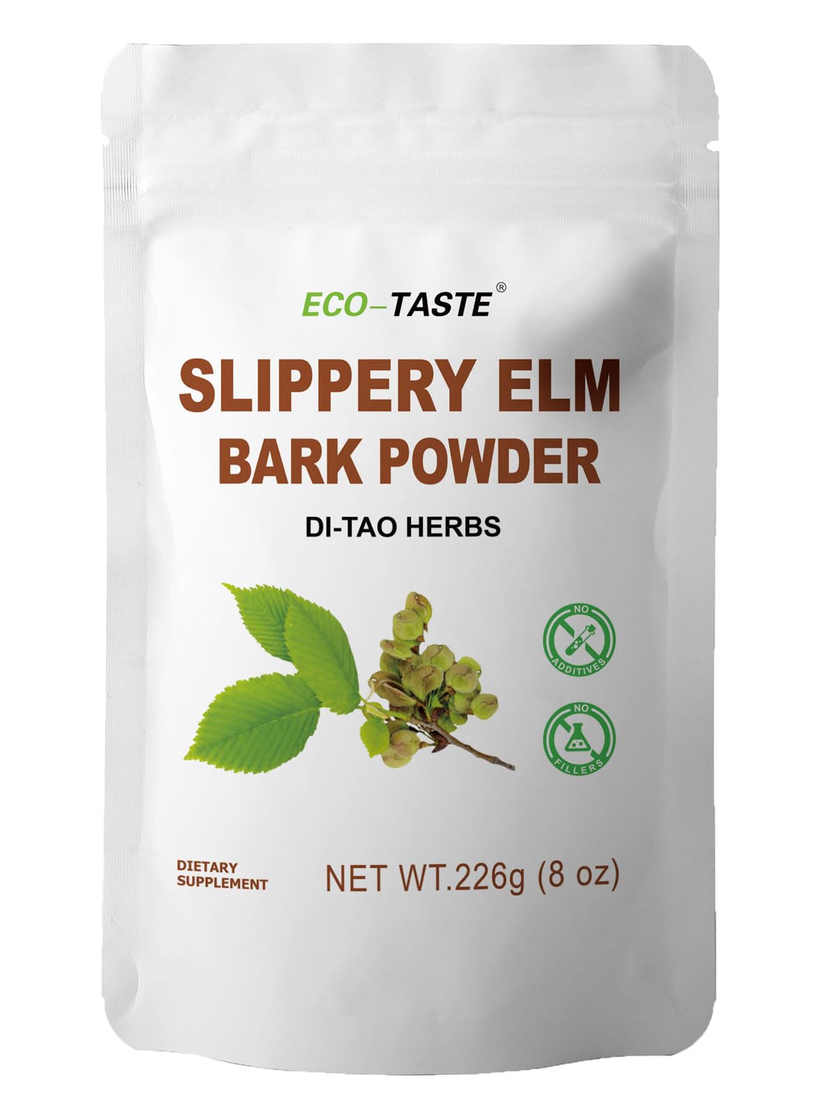 Polvo De Corteza De Olmo Verde, Sabor Ecológico, 226 G, Vegetariano - Venta Internacional.