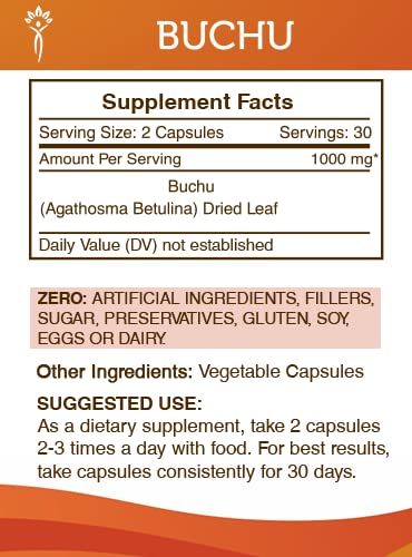 Foto 4 pulgar | Suplemento Secrets Of The Tribe Buchu 60 Cápsulas 1000 Mg - Venta Internacional.