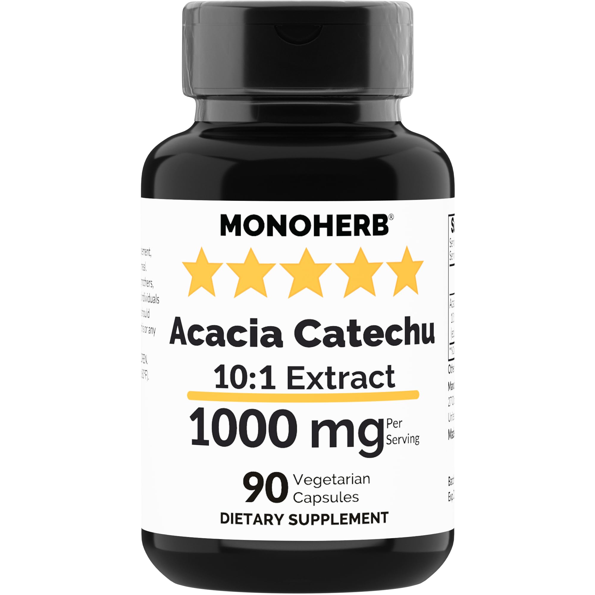 Foto 2 pulgar | Suplemento Monoherb Extracto De Acacia Catechu 1000 Mg 90 Cápsulas - Venta Internacional.