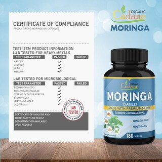 Foto 7 | Suplemento Orgánico De Extracto De Moringa De Cadane (6450 Mg) - Venta Internacional.