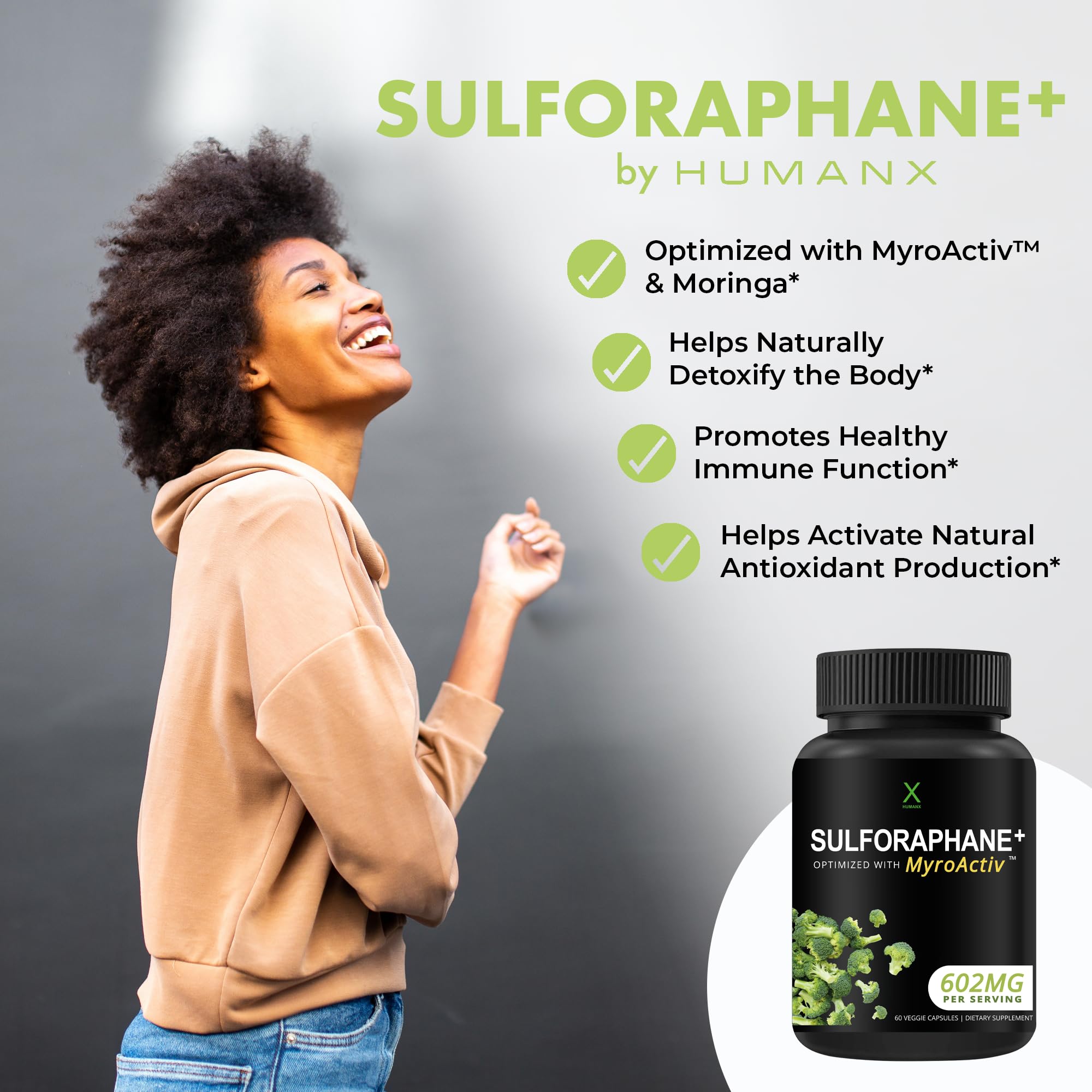 Foto 4 pulgar | Suplemento Humanx Sulforaphane+ 602 Mg Con Brócoli Y Moringa - Venta Internacional.