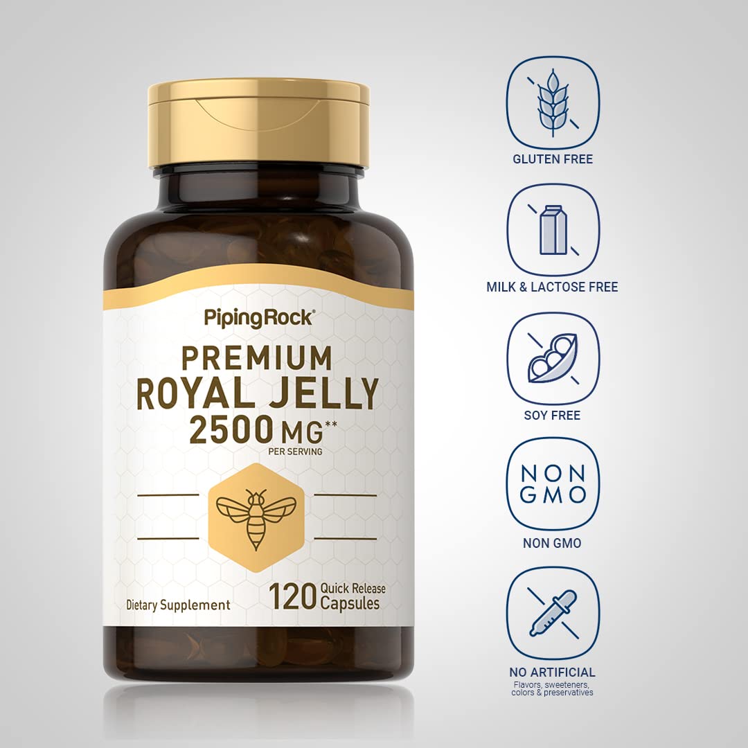 Foto 3 | Suplemento Piping Rock, Cápsulas De Jalea Real, 2500 Mg, 120 Unidades - Venta Internacional.