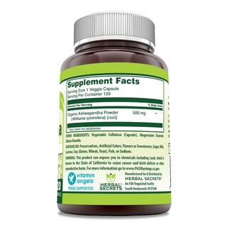 Foto 2 | Suplemento Herbal Secrets: Extracto De Ashwagandha, 500 Mg, 120 Cápsulas - Venta Internacional.
