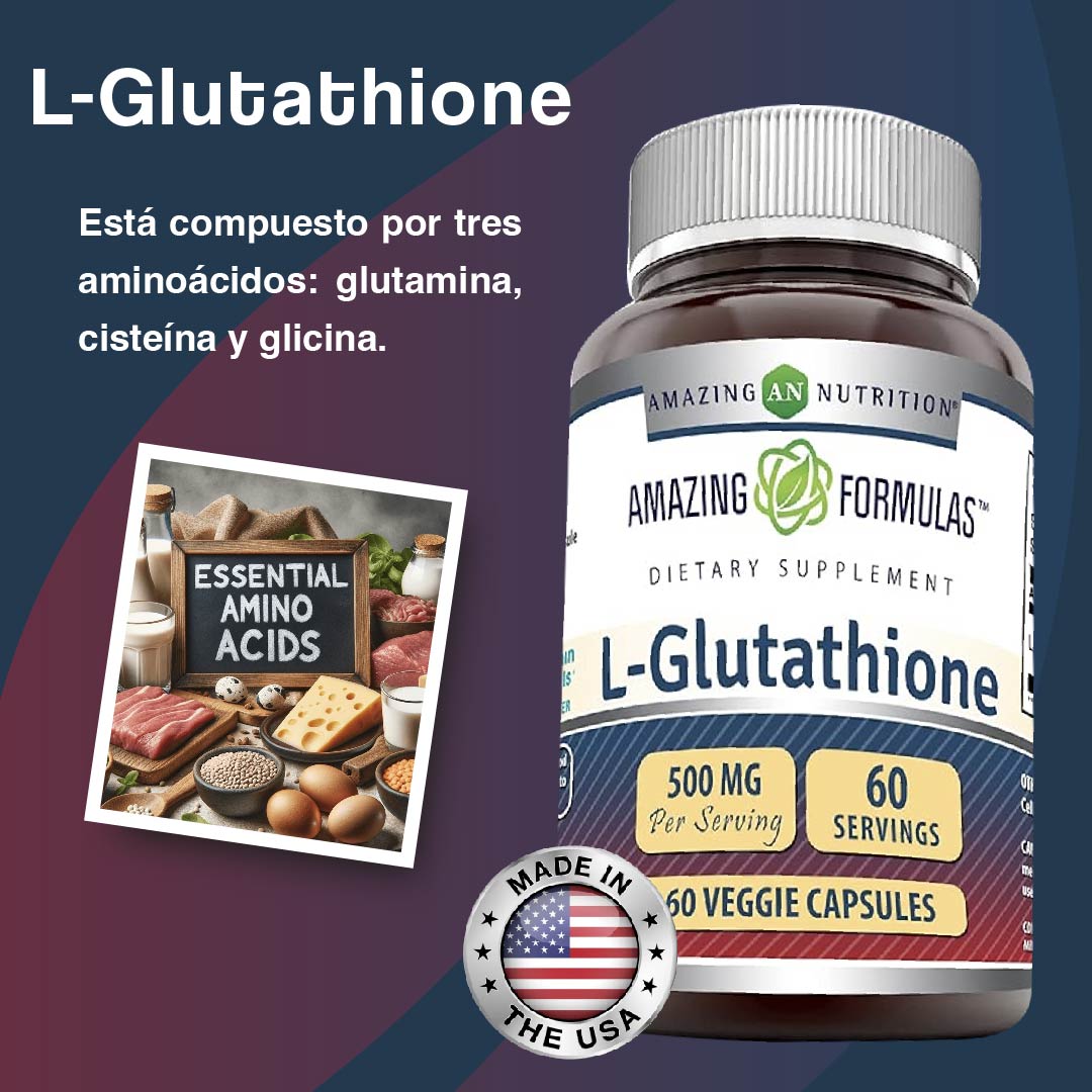 Foto 3 | Amazing Formulas Glutatión 500mg Antioxidante Potente 60 Capsulas