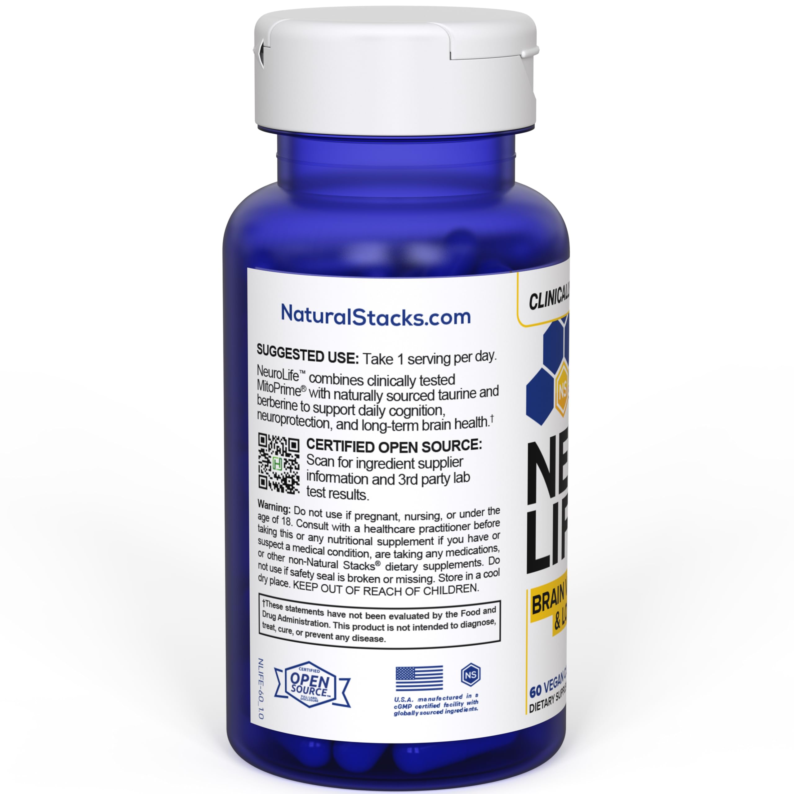 Foto 5 pulgar | Suplemento Natural Stacks Neurolife Brain 60 Cápsulas - Venta Internacional.