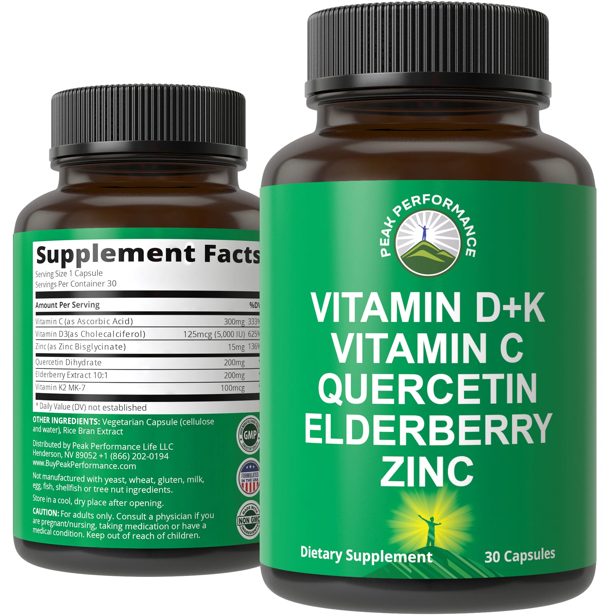 Foto 2 pulgar | Suplemento Peak Performance, Apoyo Inmunológico, Vitamina D3, K2 C - Venta Internacional.