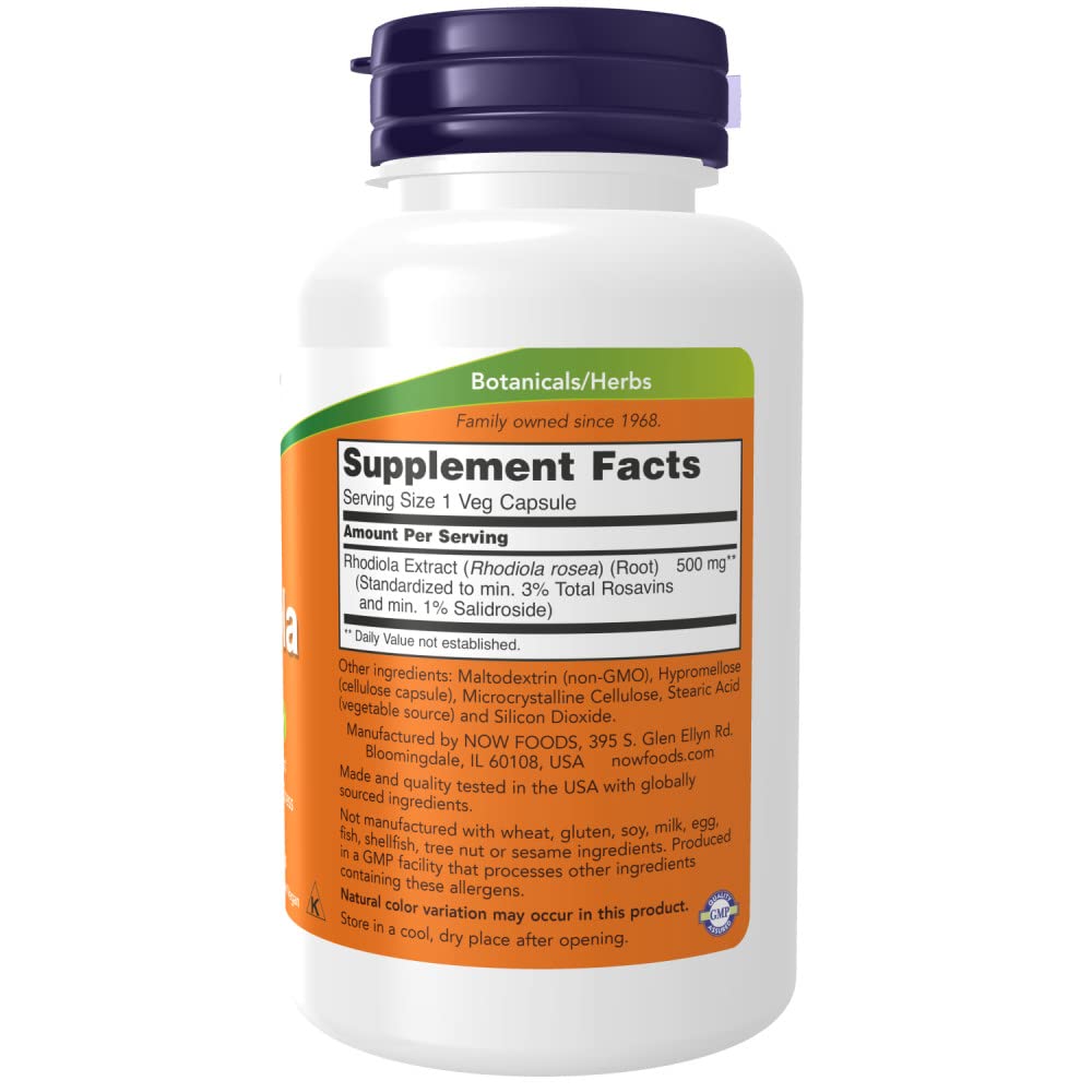 Foto 3 pulgar | Suplemento Now Foods Rhodiola 500 Mg 120 Cápsulas Vegetarianas - Venta Internacional