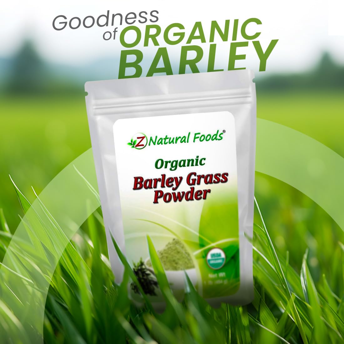 Foto 4 | Hierba De Cebada Orgánica En Polvo Z Natural Foods 454 G - Venta Internacional.