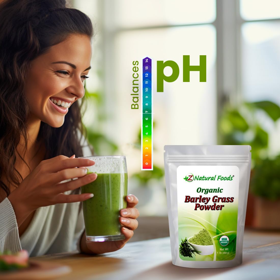Foto 7 | Hierba De Cebada Orgánica En Polvo Z Natural Foods 454 G - Venta Internacional.