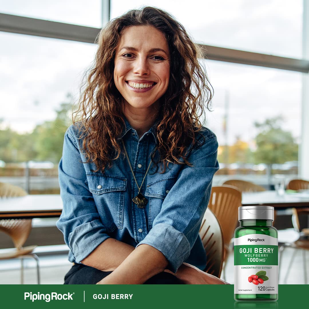 Foto 7 pulgar | Suplemento Piping Rock Goji Berry 1000 Mg 120 Cápsulas - Venta Internacional.