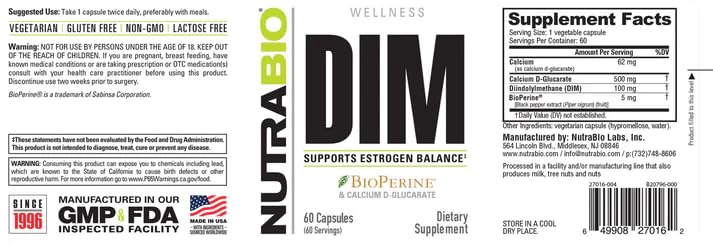 Foto 4 pulgar | Suplemento Nutrabio Dim 100 Mg - 60 Cápsulas Vegetales - Venta Internacional.