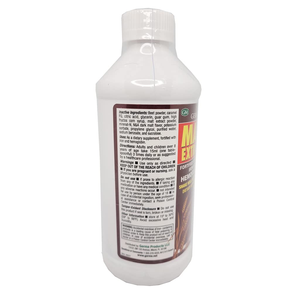 Foto 3 | Suplemento Dietético Extracto De Germa Malta 473 Ml Con Vitamina B12 Y Hemoglobina - Venta Internacional.