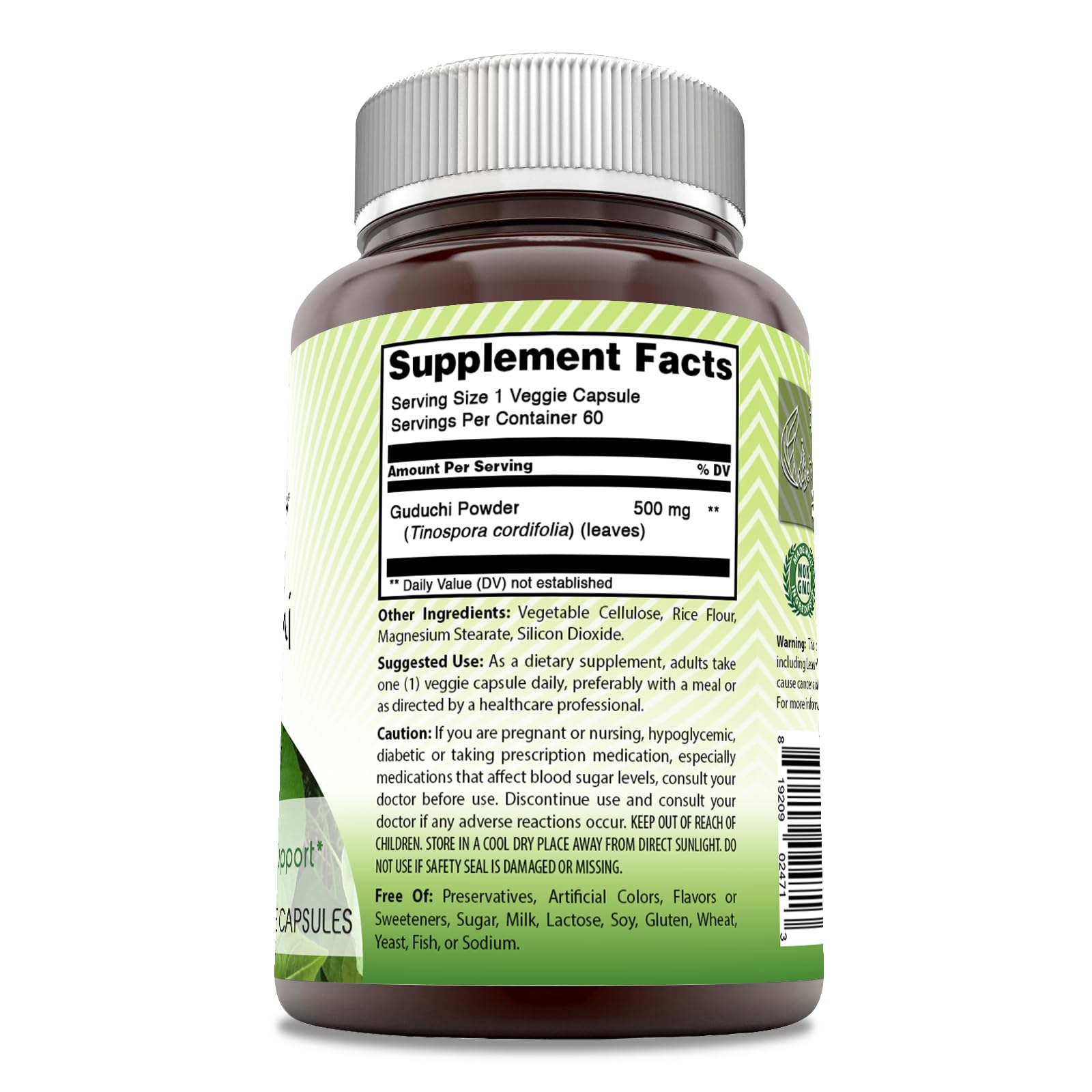 Foto 3 pulgar | Suplemento Amazing India Guduchi 500 Mg 60 Cápsulas Vegetarianas - Venta Internacional.