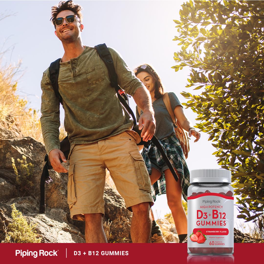 Foto 7 pulgar | Suplemento Piping Rock Con Vitamina D3, B12, Gomitas, Fresa - Venta Internacional.