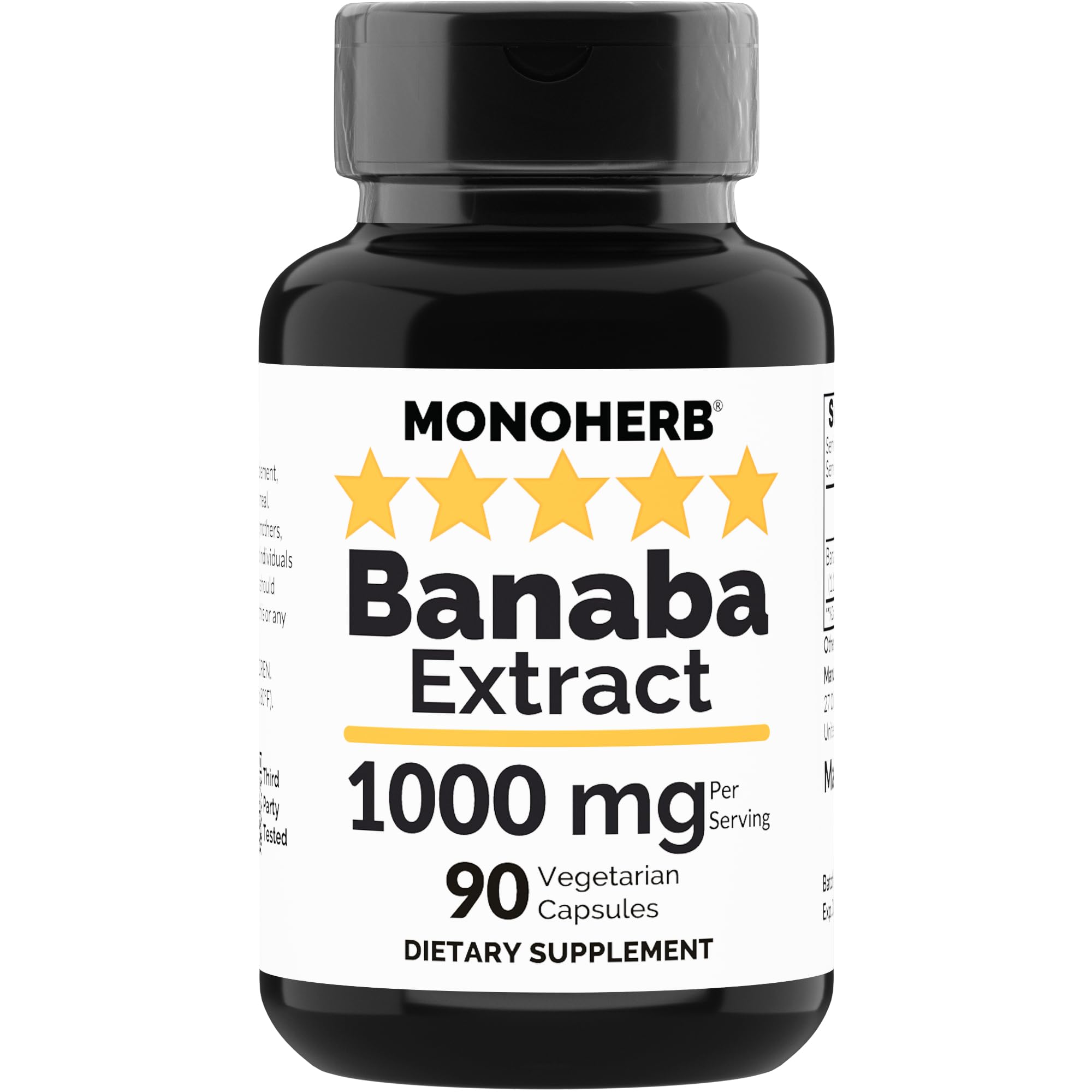 Foto 2 pulgar | Suplemento Monoherb Banaba Extract 1000 Mg 90 Cápsulas - Venta Internacional.